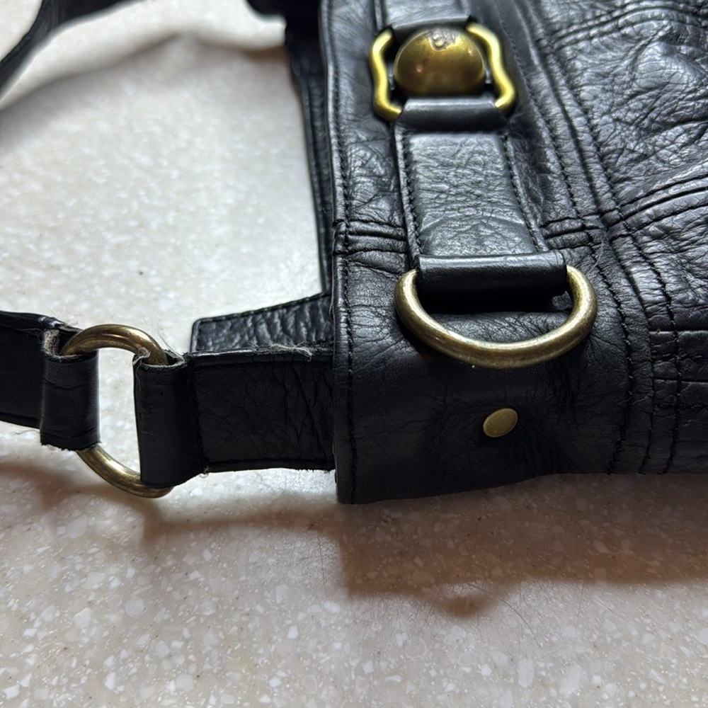 Juicy Couture 2000’s Black Leather & Chain Tassel  Purse - Picture 5 of 12
